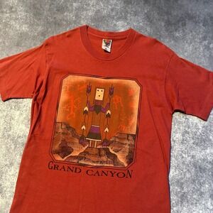 Vintage Grand Canyon Graphic T Shirt Men's Size‎ M Red Cotton
